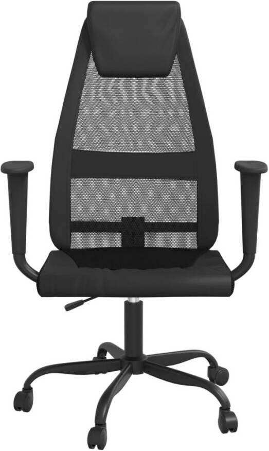 VidaXL -Kantoorstoel-verstelbare-hoogte-mesh-en-kunstleer-zwart - Foto 1