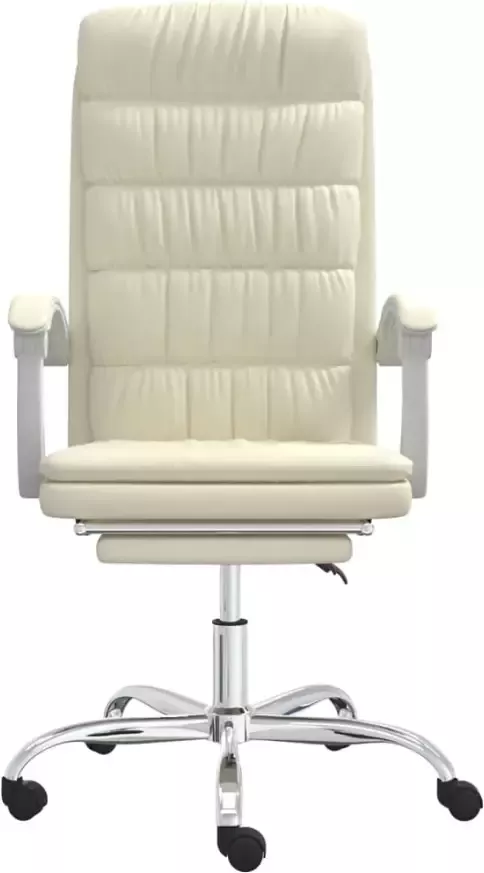 VidaXL -Kantoorstoel-verstelbaar-kunstleer-crèmekleurig - Foto 11