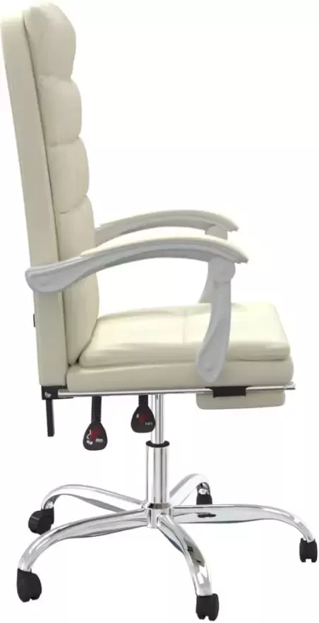 VidaXL -Kantoorstoel-verstelbaar-kunstleer-crèmekleurig - Foto 9