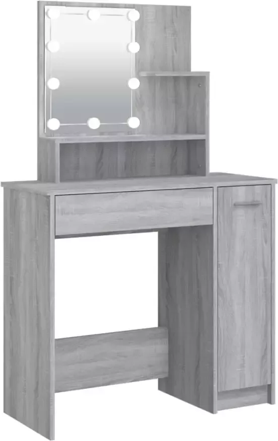 VIDAXL Kaptafel met LED 86 5x35x136 cm grijs sonoma eikenkleurig - Foto 2