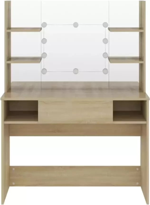 VIDAXL Kaptafel met LED-verlichting 100x40x135 cm MDF eikenkleurig - Foto 4