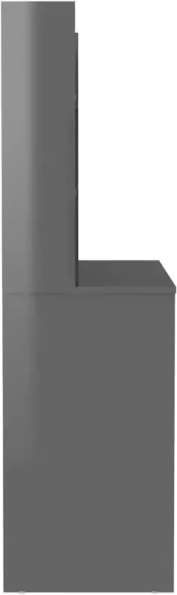 VIDAXL Kaptafel met LED-verlichting 100x40x135 cm MDF glanzend grijs - Foto 3