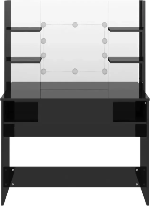 VIDAXL Kaptafel met LED-verlichting 100x40x135 cm MDF glanzend zwart - Foto 1