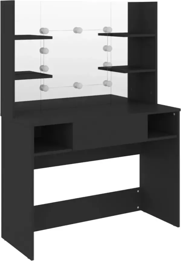 VIDAXL Kaptafel met LED-verlichting 100x40x135 cm MDF zwart - Foto 4