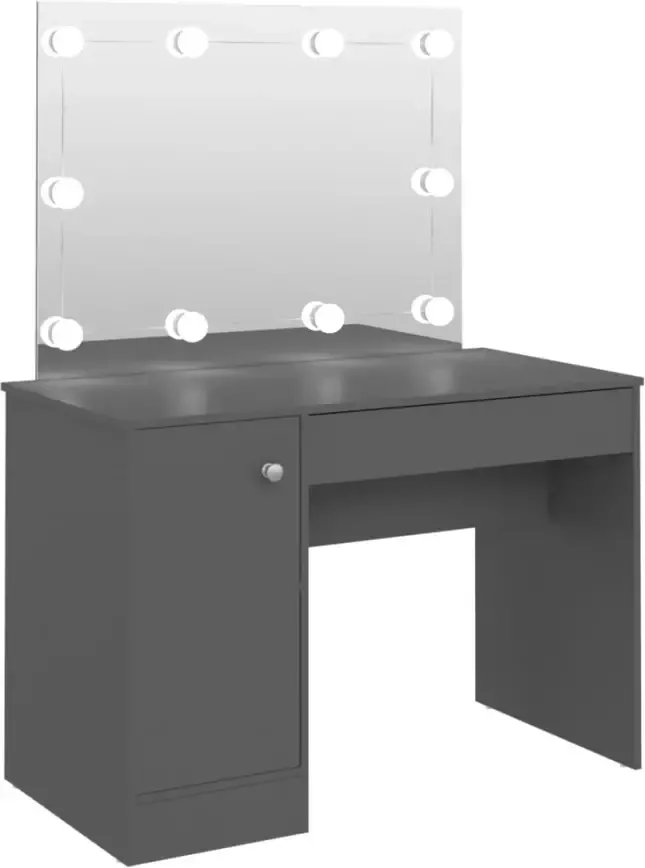 VIDAXL Kaptafel met LED-verlichting 110x55x145 cm MDF grijs - Foto 4