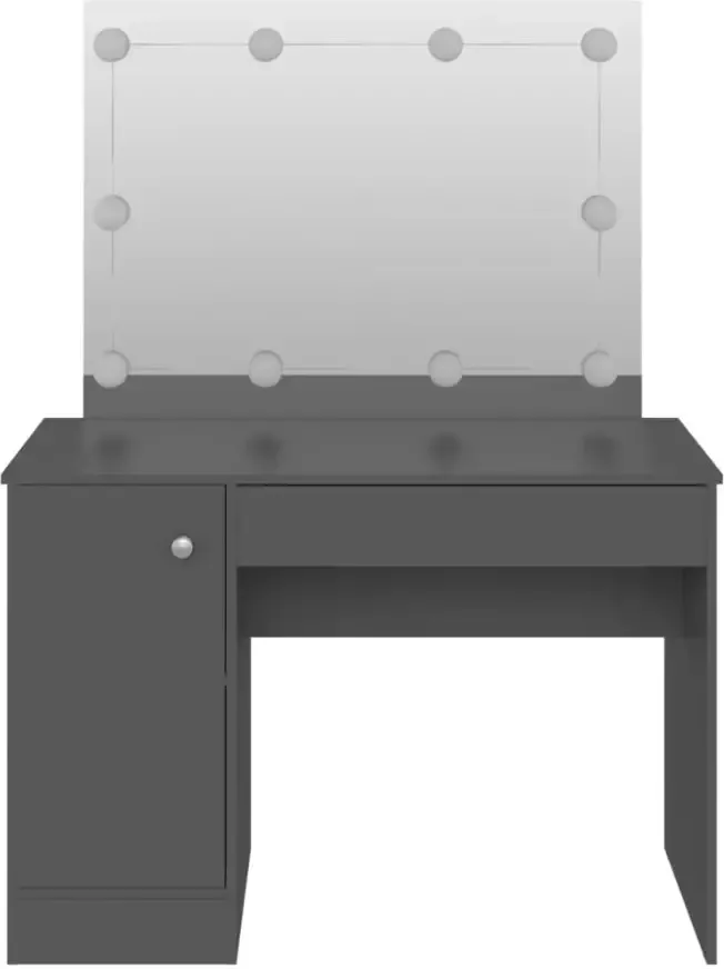 VIDAXL Kaptafel met LED-verlichting 110x55x145 cm MDF grijs - Foto 2