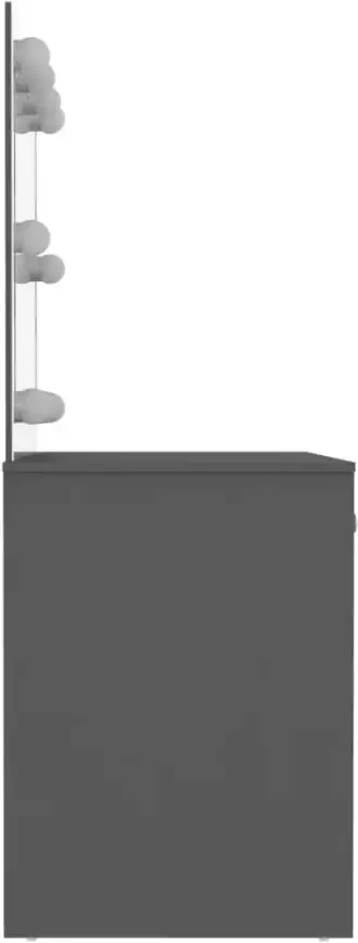 VIDAXL Kaptafel met LED-verlichting 110x55x145 cm MDF grijs - Foto 3