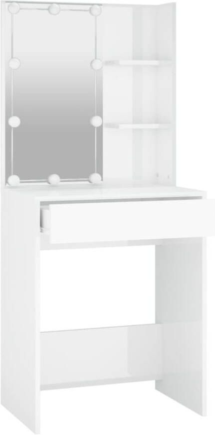 VIDAXL Kaptafel met LED-verlichting 60x40x140 cm hoogglans wit