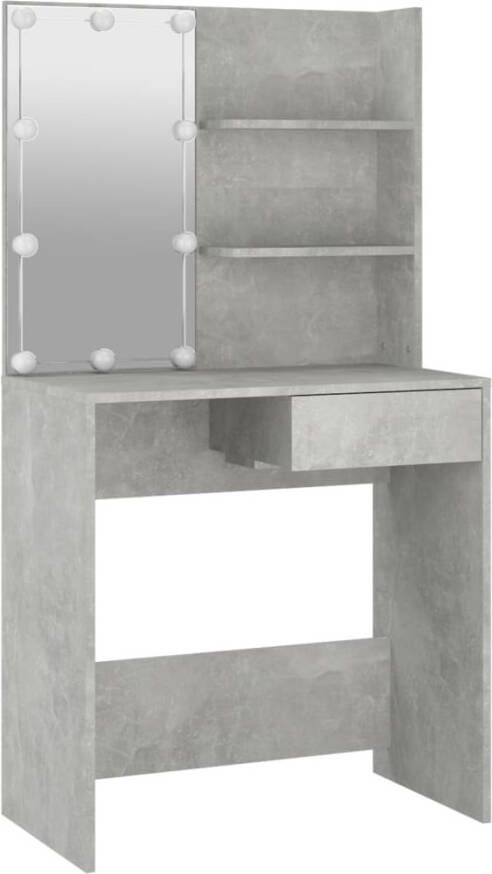 VIDAXL Kaptafel met LED-verlichting 74 5x40x141 cm betongrijs - Foto 2