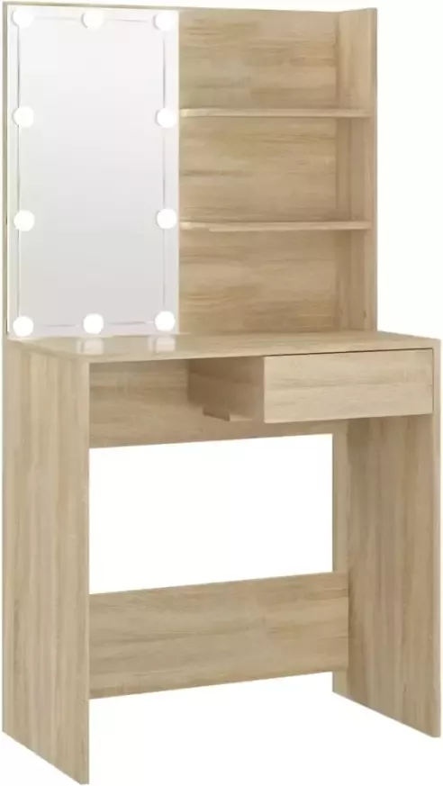 VIDAXL Kaptafel met LED 74 5x40x141 cm bewerkt hout sonoma eikenkleur - Foto 2