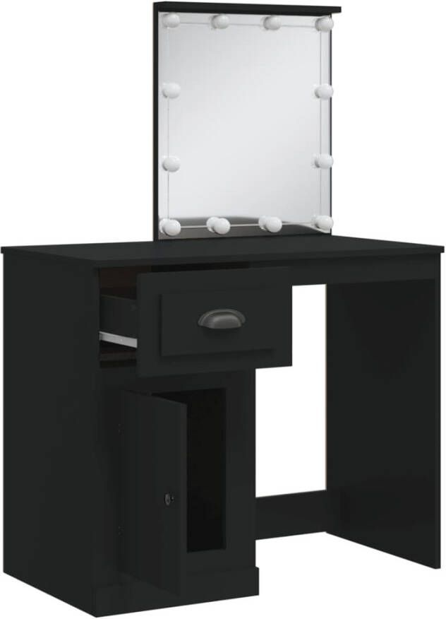 VIDAXL Kaptafel met LED-verlichting 90x42x132 5 cm zwart