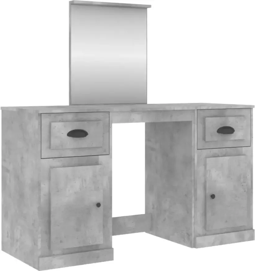 VIDAXL Kaptafel met spiegel 130x50x132 5 cm betongrijs - Foto 2