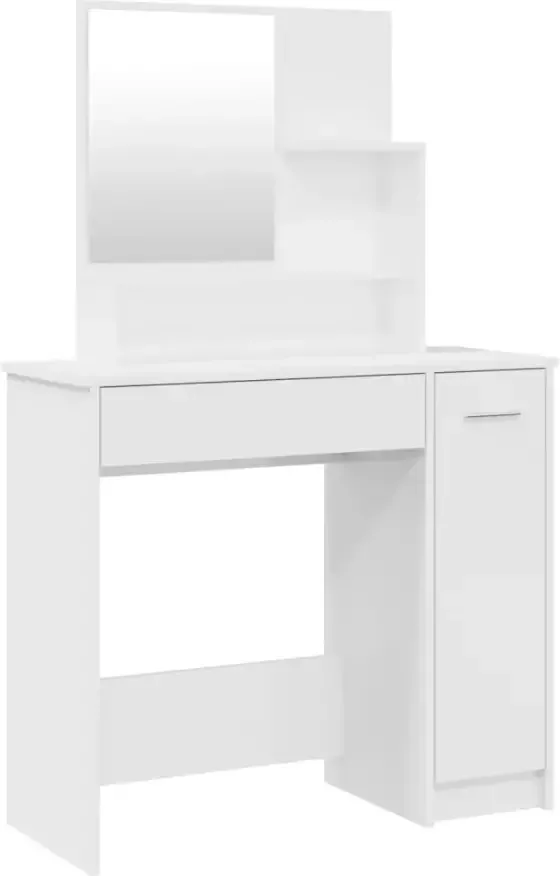 VIDAXL Kaptafel met spiegel 86 5x35x136 cm hoogglans wit - Foto 2