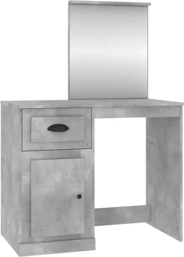 VIDAXL Kaptafel met spiegel 90x50x132 5 cm bewerkt hout betongrijs - Foto 3