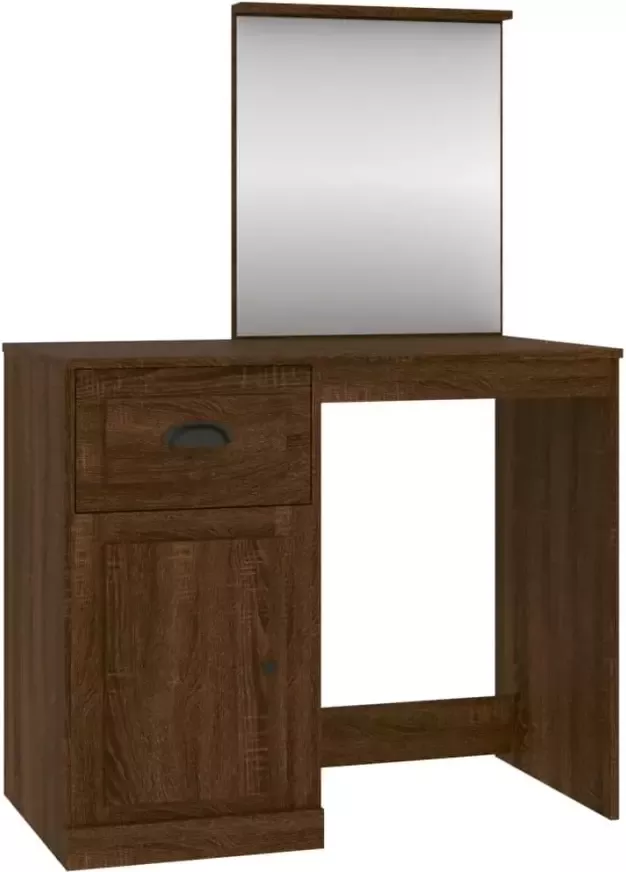 VIDAXL Kaptafel met spiegel 90x50x132 5 cm bewerkt hout bruineiken