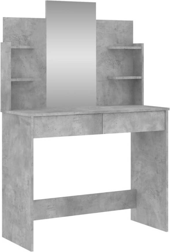 VIDAXL Kaptafel met spiegel 96x39x142 cm betongrijs - Foto 2