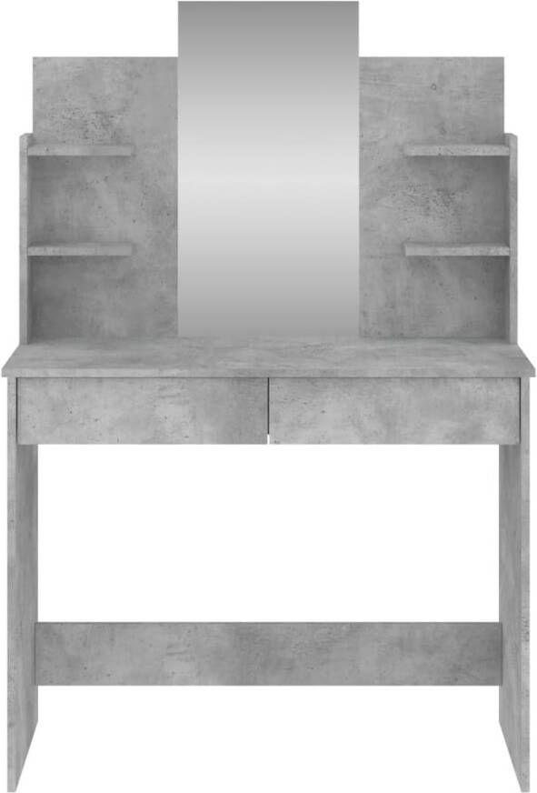 VIDAXL Kaptafel met spiegel 96x39x142 cm betongrijs