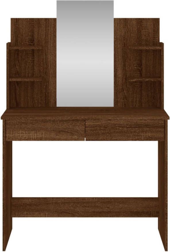 VIDAXL Kaptafel met spiegel 96x39x142 cm bruin eikenkleur - Foto 1