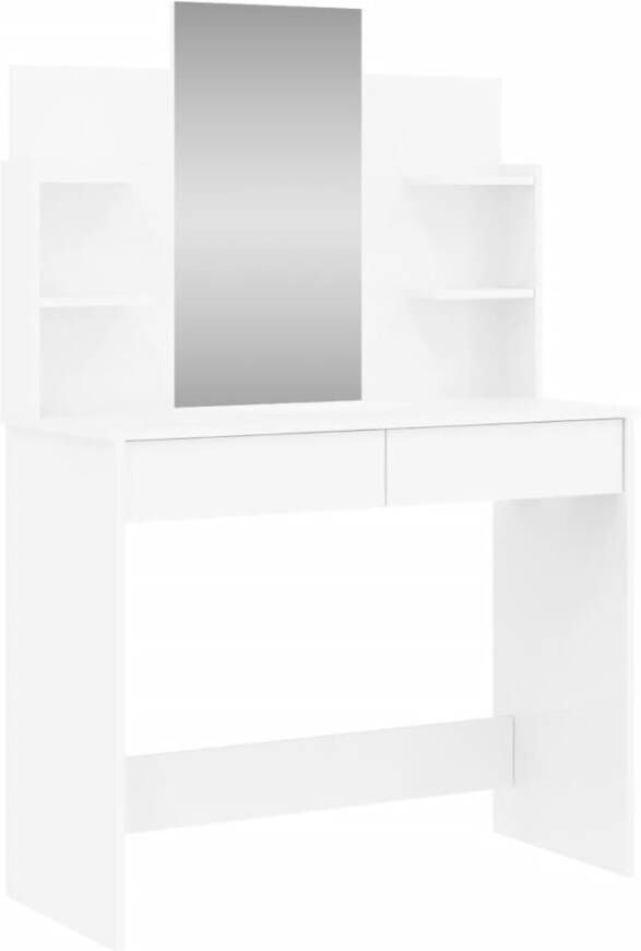 VIDAXL Kaptafel met spiegel 96x39x142 cm hoogglans wit - Foto 3