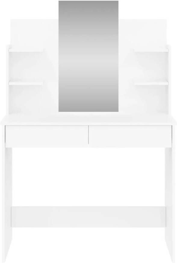 VIDAXL Kaptafel met spiegel 96x39x142 cm hoogglans wit