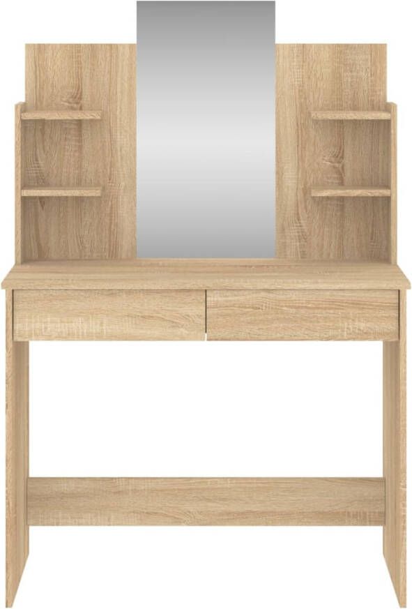 VIDAXL Kaptafel met spiegel 96x39x142 cm sonoma eikenkleurig - Foto 2