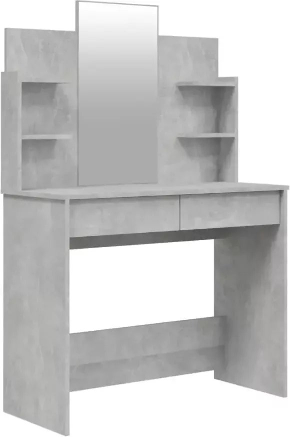 VIDAXL Kaptafel met spiegel 96x40x142 cm betongrijs - Foto 2