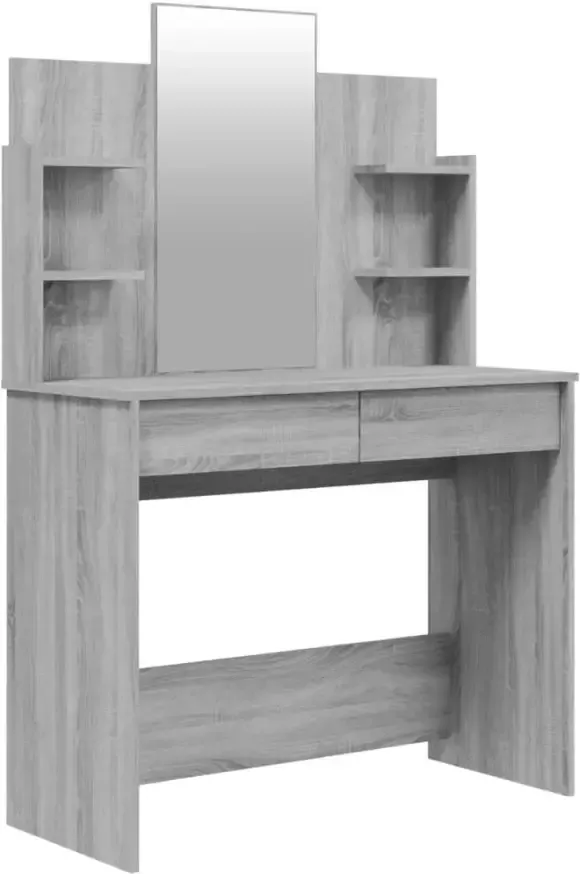 VIDAXL Kaptafel met spiegel 96x40x142 cm grijs sonoma eikenkleurig - Foto 2