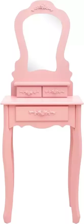 VIDAXL Kaptafelset met kruk 50x59x136 cm paulowniahout roze - Foto 2