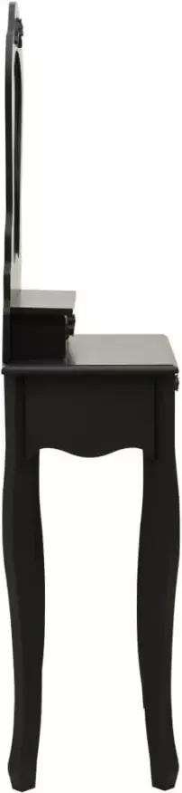 VIDAXL Kaptafelset met kruk 50x59x136 cm paulowniahout zwart - Foto 3