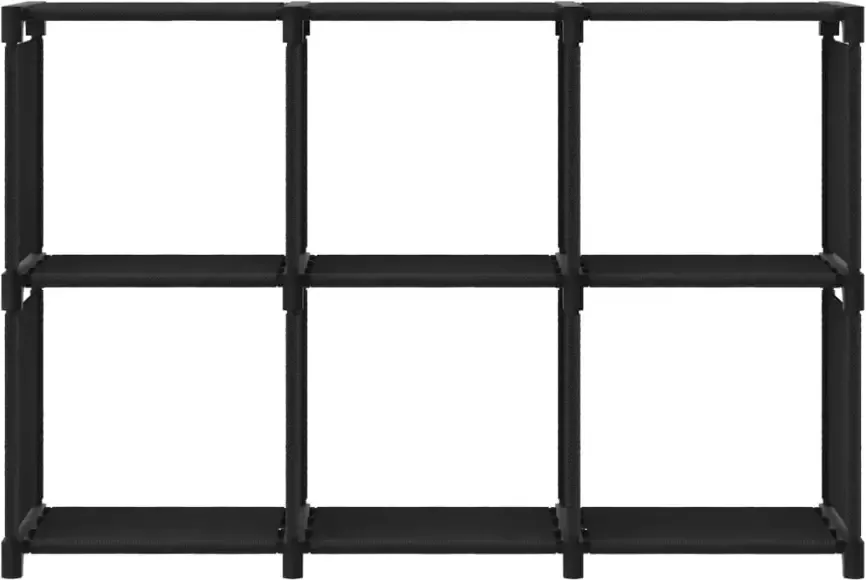 VidaXL -Kast-met-6-vakken-103x30x72 5-cm-stof-zwart - Foto 5