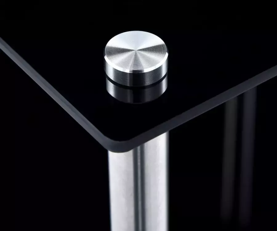 VidaXL -Kastje-2-laags-40x40x47-cm-gehard-glas-zwart - Foto 3