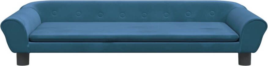 VidaXL Kinderbank 100x50x26 cm fluweel blauw Kinderbank Kinderbanken Kinder Bank Kinderbankje - Foto 4