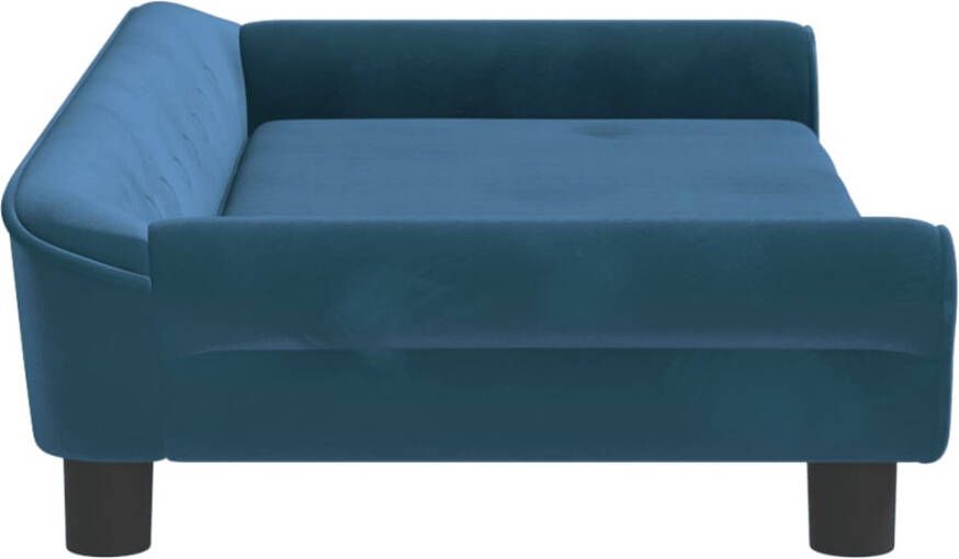 VidaXL Kinderbank 100x50x26 cm fluweel blauw Kinderbank Kinderbanken Kinder Bank Kinderbankje - Foto 3