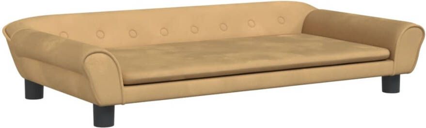 VIDAXL Kinderbank 100x50x26 cm fluweel bruin - Foto 2