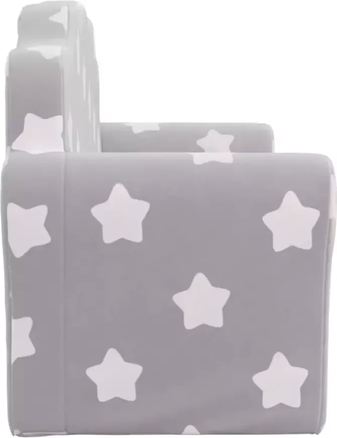 VidaXL Kinderbank 2-zits met sterren zacht pluche lichtgrijs - Foto 3