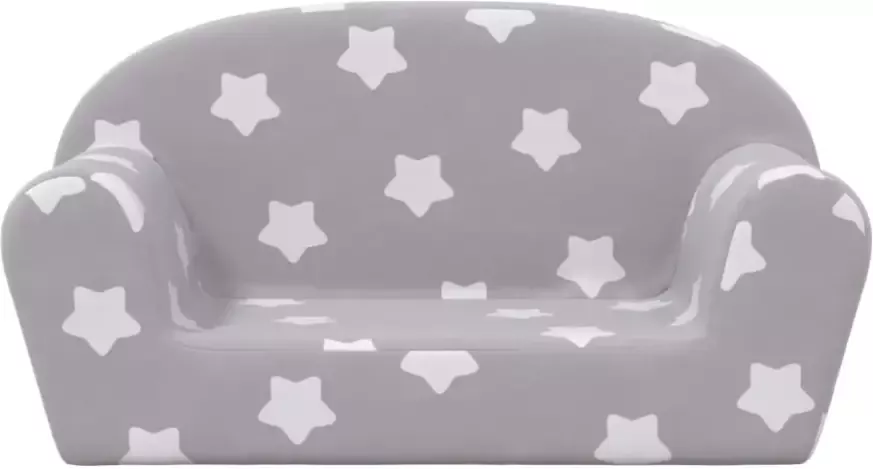 VidaXL Kinderbank 2-zits met sterren zacht pluche lichtgrijs - Foto 2