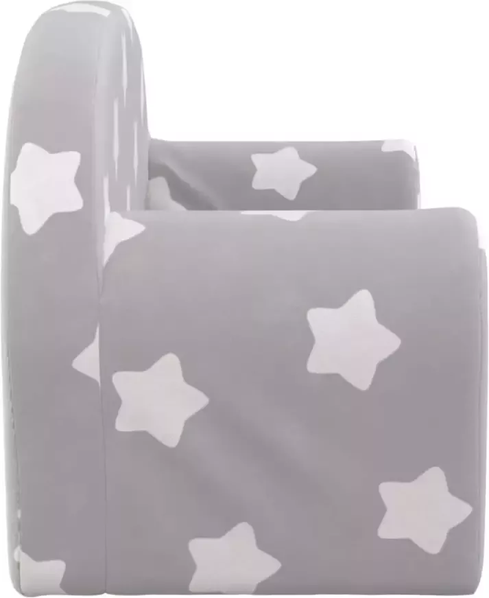 VidaXL Kinderbank 2-zits met sterren zacht pluche lichtgrijs