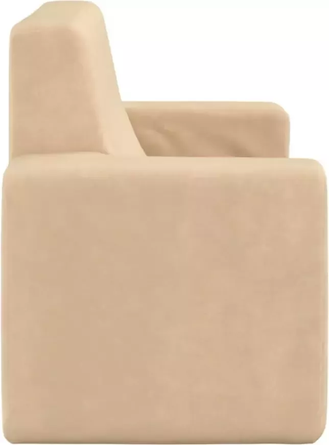 VidaXL Kinderbank 2-zits zacht pluche crèmekleurig