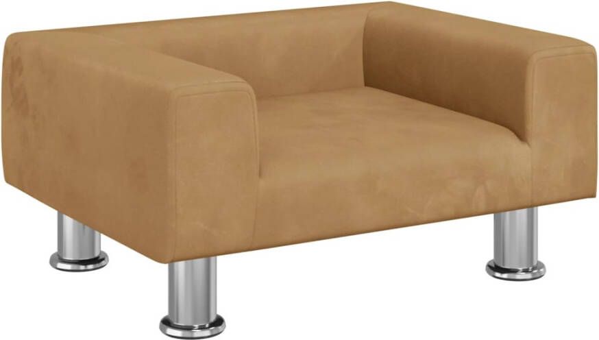 VidaXL Kinderbank Kinderbanken Kinder Bank Kinderbankje Kinderbank 50x40x26 5 cm fluweel bruin - Foto 6