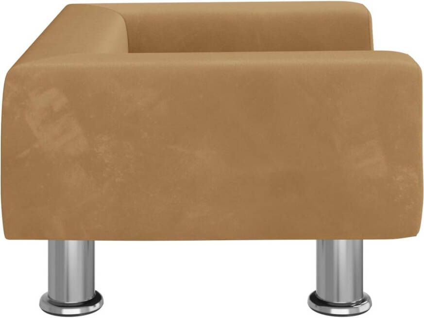 VidaXL Kinderbank Kinderbanken Kinder Bank Kinderbankje Kinderbank 50x40x26 5 cm fluweel bruin - Foto 4