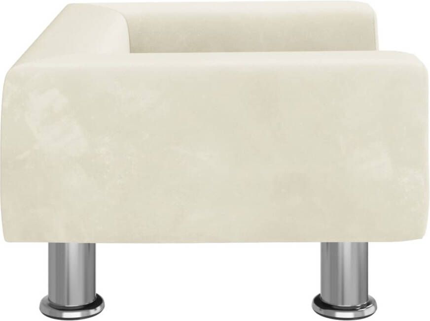 VidaXL Kinderbank 50x40x26 5 cm fluweel crèmekleurig