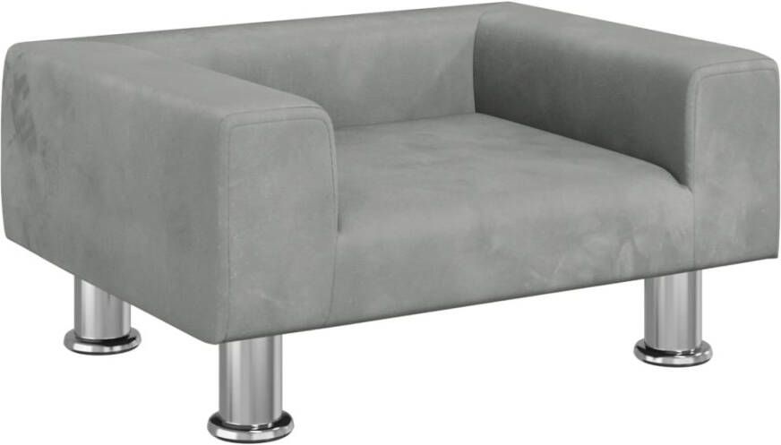 VidaXL Kinderbank Kinderbanken Kinder Bank Kinderbankje Kinderbank 50x40x26 5 cm fluweel lichtgrijs - Foto 6