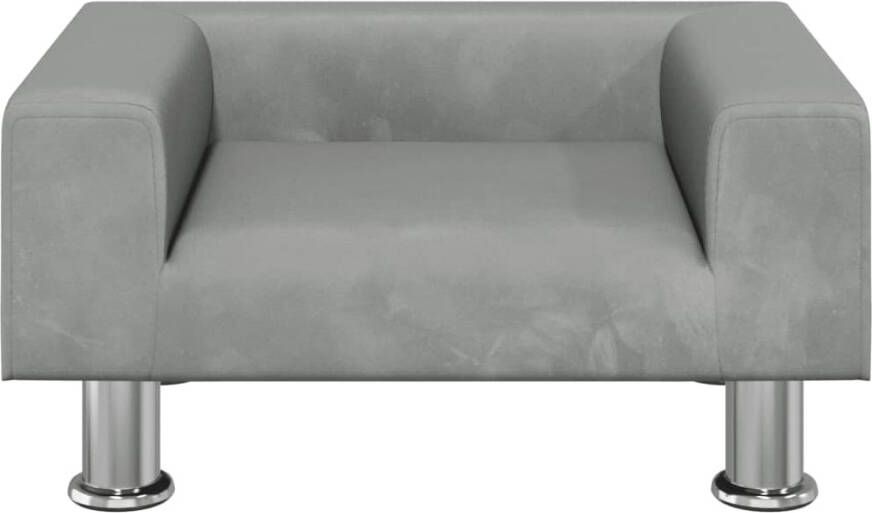 VidaXL Kinderbank Kinderbanken Kinder Bank Kinderbankje Kinderbank 50x40x26 5 cm fluweel lichtgrijs - Foto 5