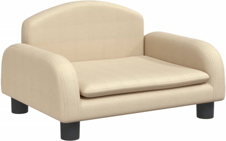 VidaXL Kinderbank Kinderbanken Kinder Bank Kinderbankje Kinderbank 50x40x30 cm stof crèmekleurig - Foto 5