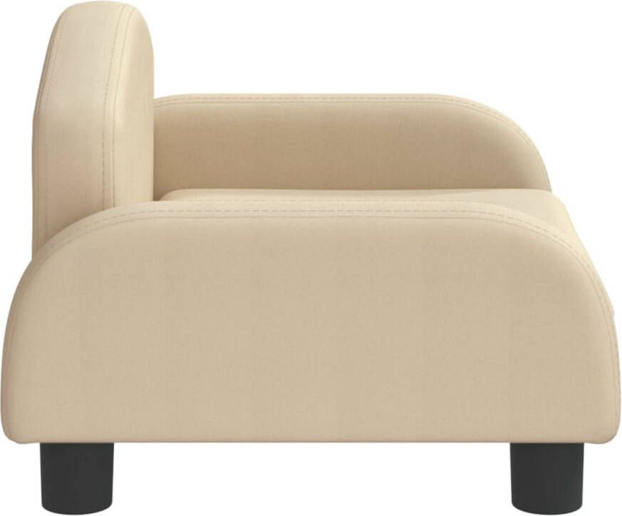 VidaXL Kinderbank Kinderbanken Kinder Bank Kinderbankje Kinderbank 50x40x30 cm stof crèmekleurig - Foto 3