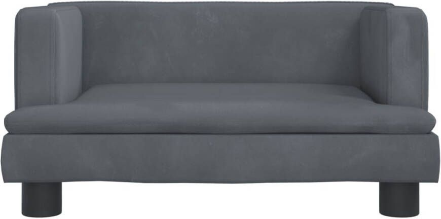 VidaXL Kinderbank Fluweel Donkergrijs 60x40x30cm Kinderstoel Kinderbank Kids Stoel Meubel Kinderkamer Meubels Voor Kinderen - Foto 4