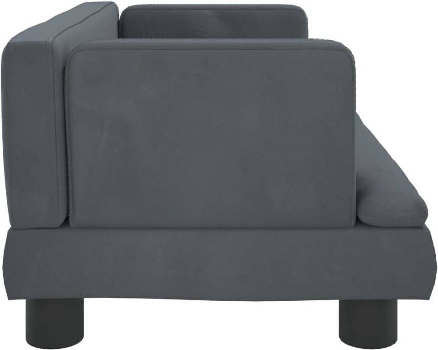 VidaXL Kinderbank Fluweel Donkergrijs 60x40x30cm Kinderstoel Kinderbank Kids Stoel Meubel Kinderkamer Meubels Voor Kinderen - Foto 3