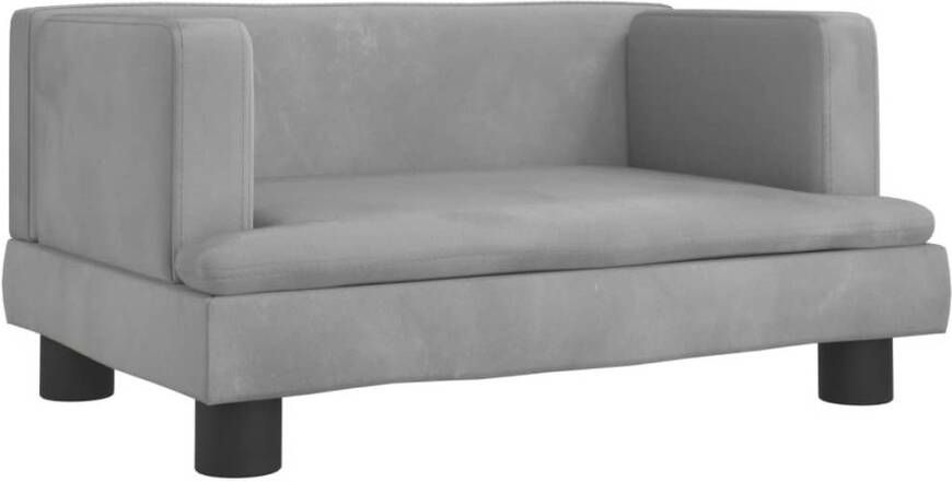 VidaXL Kinderbank 60x40x30 cm fluweel lichtgrijs - Foto 4