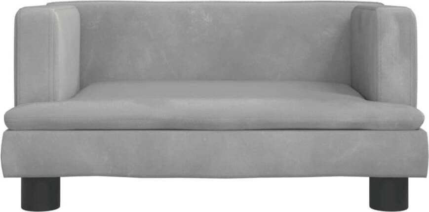 VidaXL Kinderbank 60x40x30 cm fluweel lichtgrijs - Foto 3