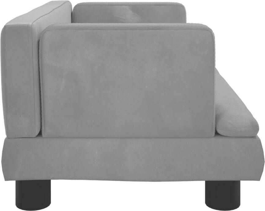 VidaXL Kinderbank 60x40x30 cm fluweel lichtgrijs - Foto 2